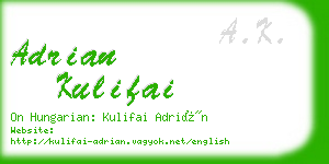 adrian kulifai business card